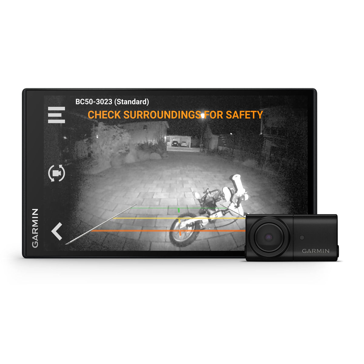 Garmin BC-50 NightGlo lights up to 20 ft for improved night backing.