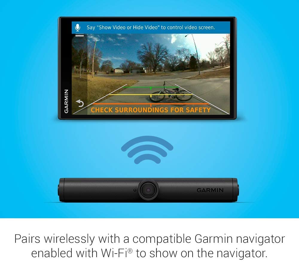 Garmin BC 40 camera view shown on navigation display for reversing use