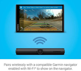 Garmin BC 40 camera view shown on navigation display for reversing use