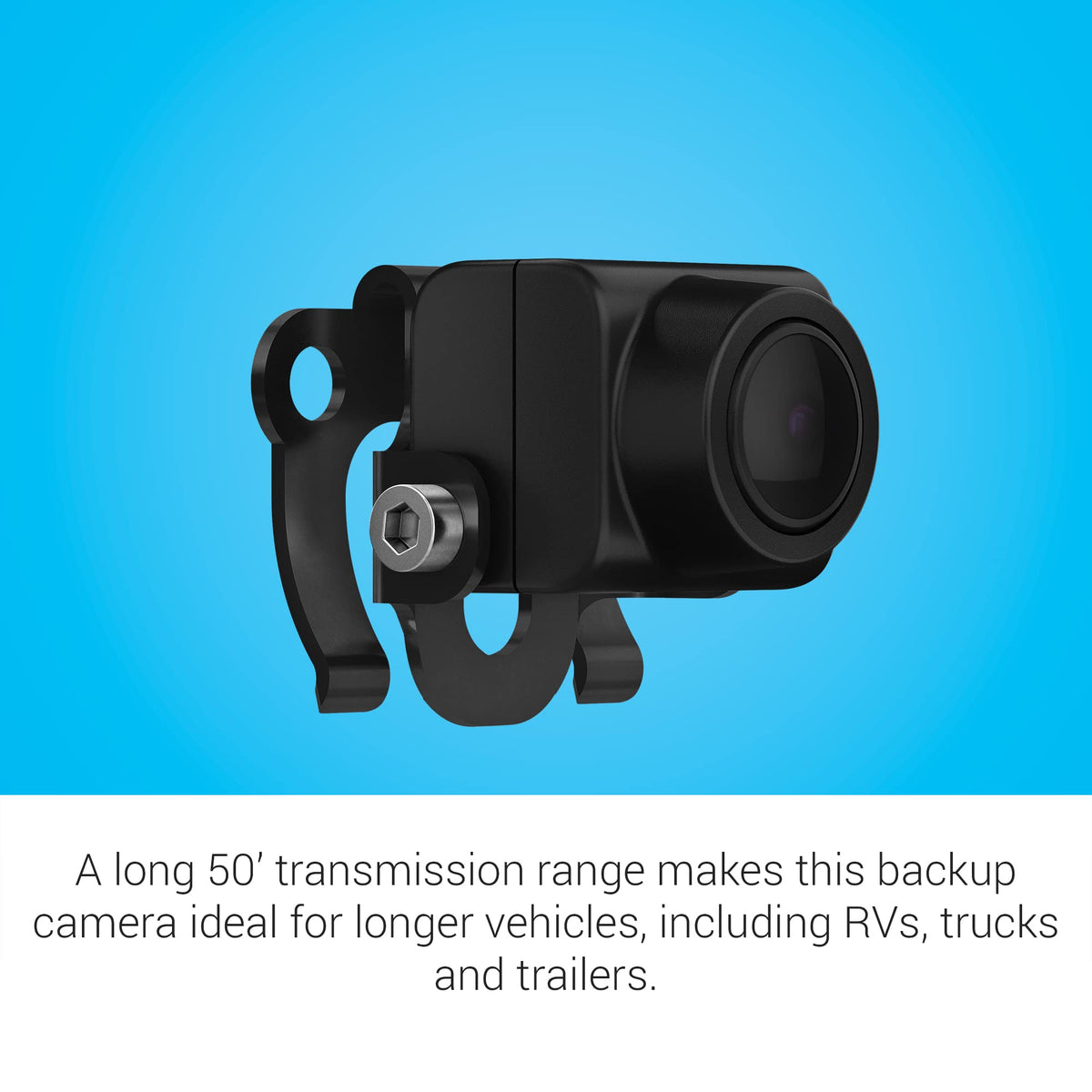 Garmin BC50 160 degree viewing angle captures full behind the vehicle