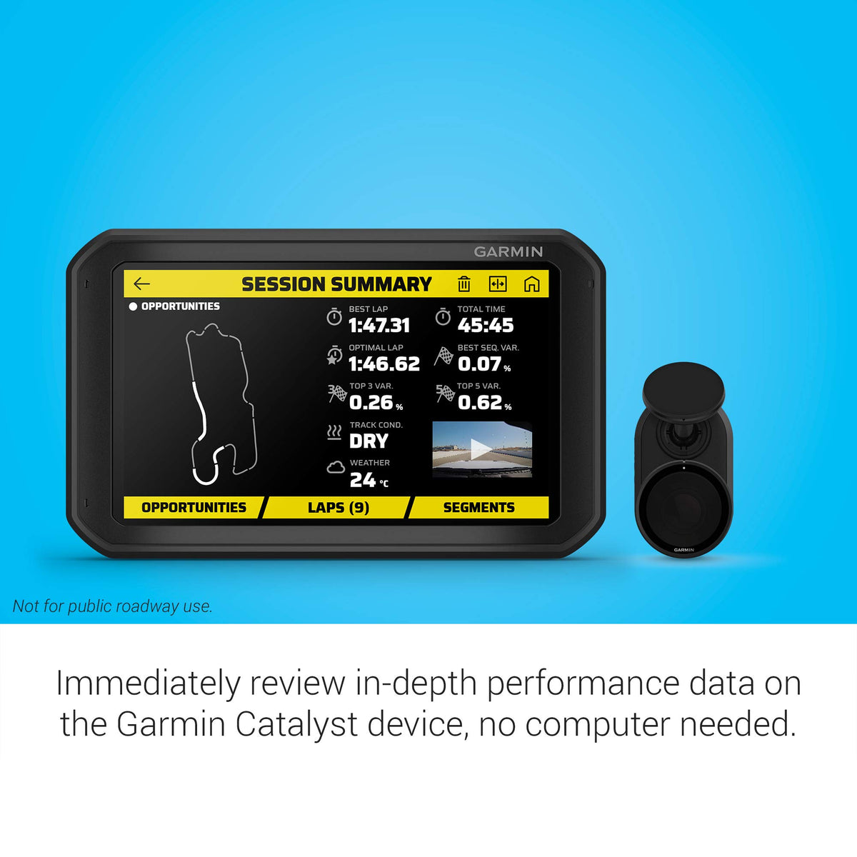 Garmin Catalyst mobile app enables post-session performance review.