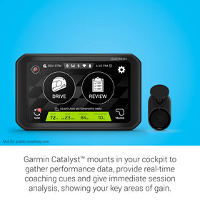Garmin Catalyst true track positioning shows racing line with GNSS data.
