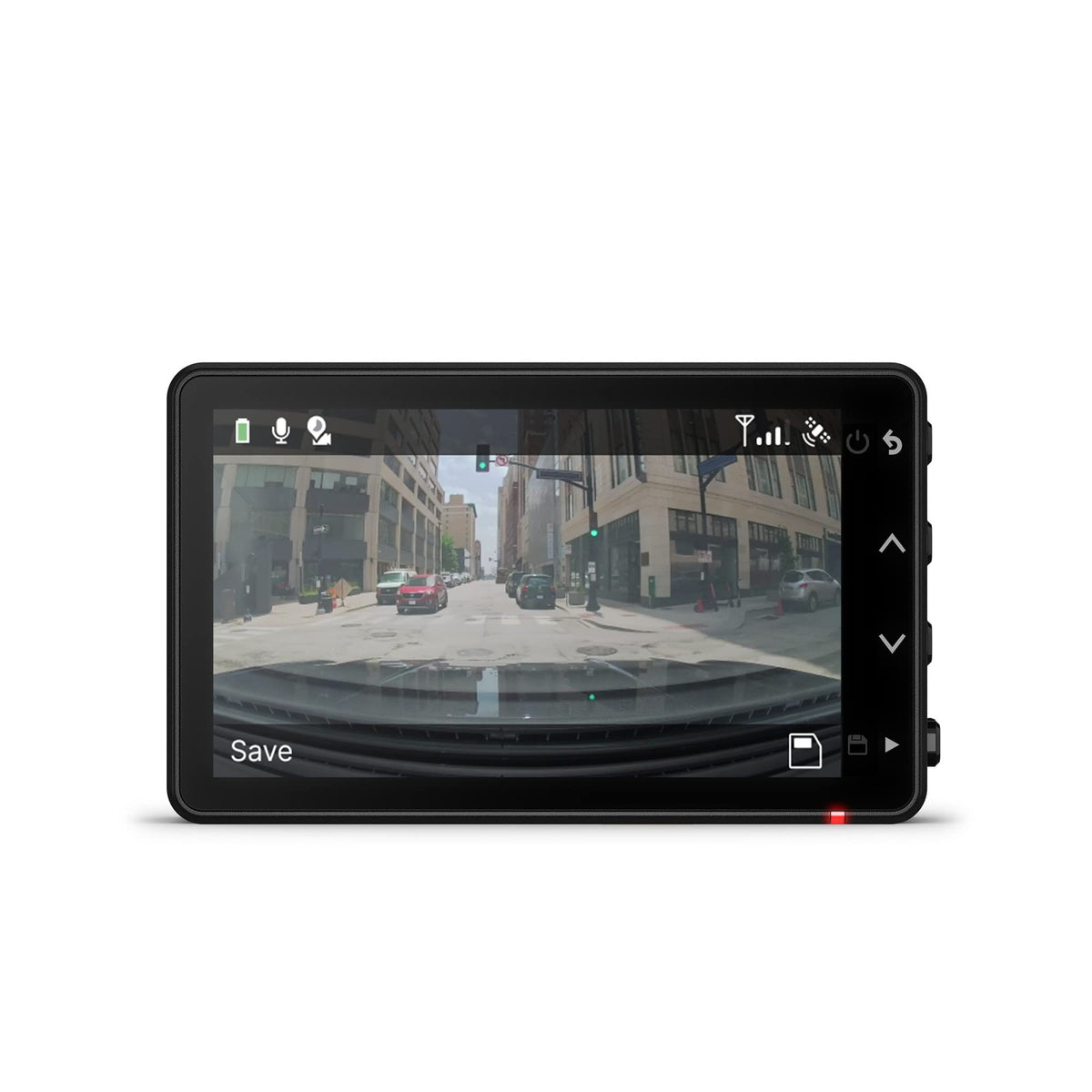 Garmin Dash Cam Live side angle captures wide field of view for full coverage.