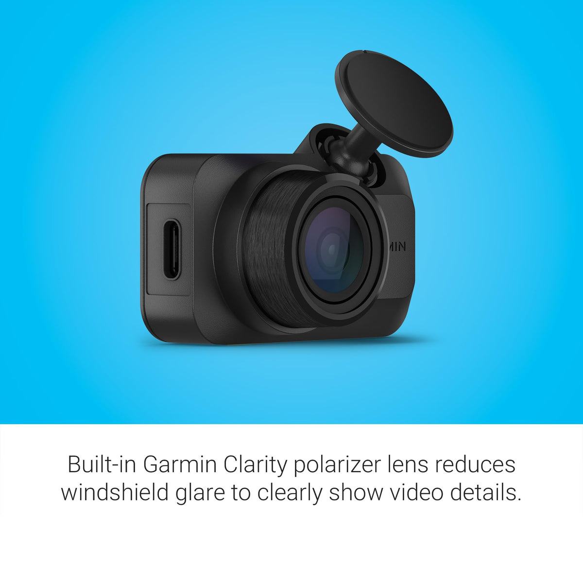 Garmin Dash Cam Mini 3 windshield glare reduction improves detail in bright conditions