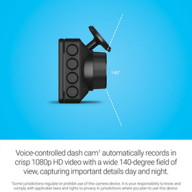 Garmin Clarity polarizer lens reduces windshield glare for clearer footage.