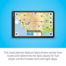 Garmin dezl OTR1010 PrePass alerts and truck services directory for efficiency