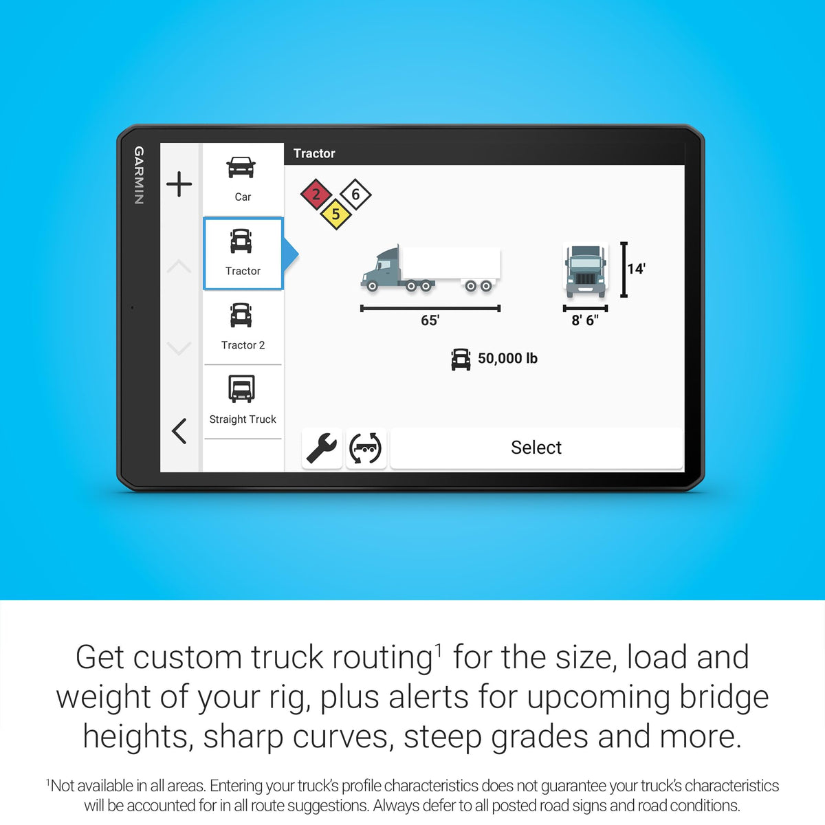 Garmin dēzl OTR1020 loading docks and parking hotspots aid route stops