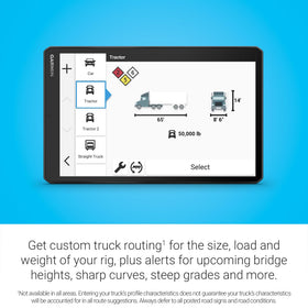Garmin dēzl OTR1020 loading docks and parking hotspots aid route stops
