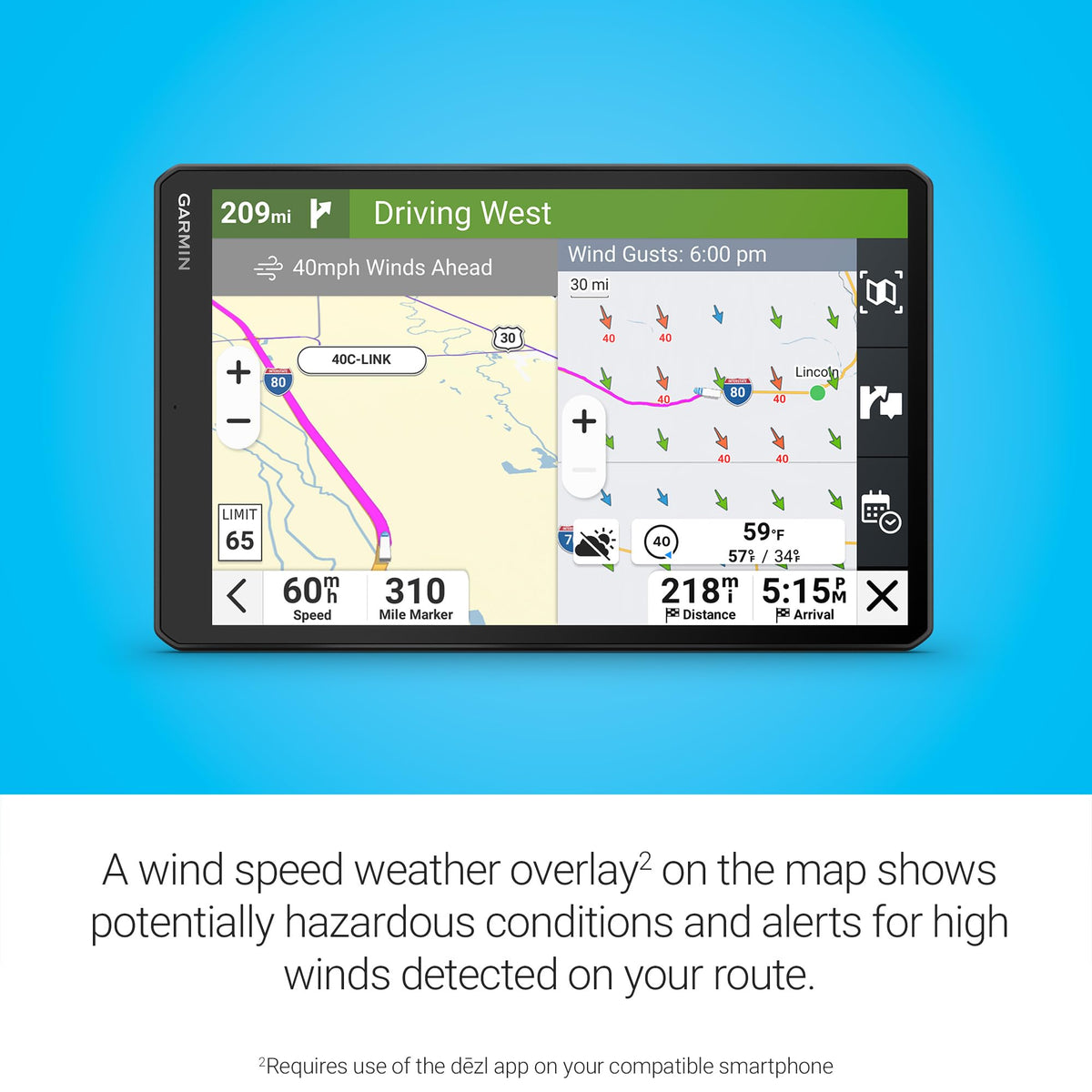 Garmin dēzl OTR1020 PrePass notifications save time at weigh stations