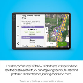 Garmin dēzl OTR1020 wind speed overlay alerts you to gusts