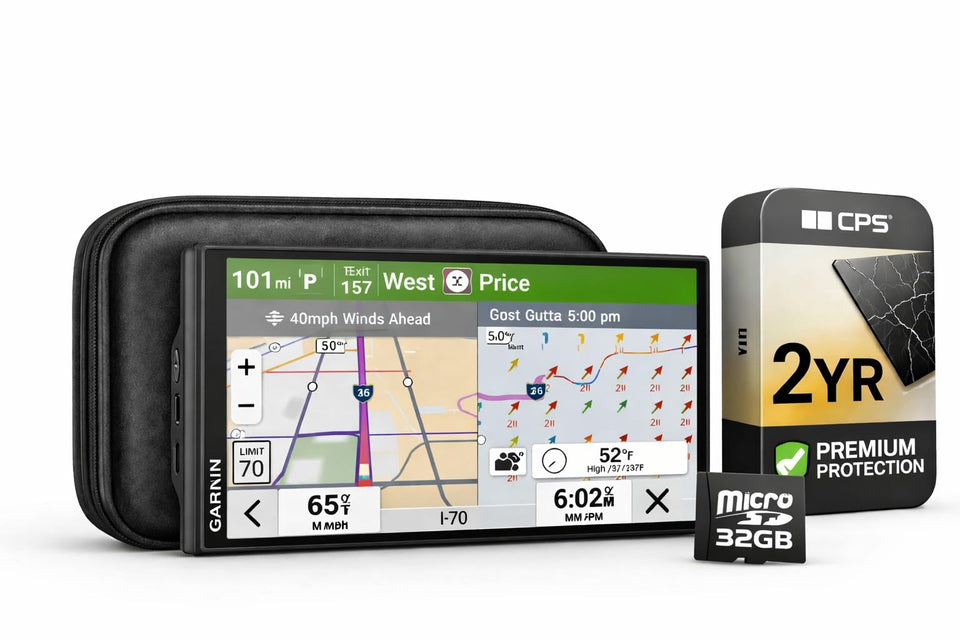 Garmin dēzl OTR620 front view showing truck-friendly routing.