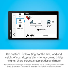 Garmin dezl OTR620 truck parking availability helps locate stops along your route.