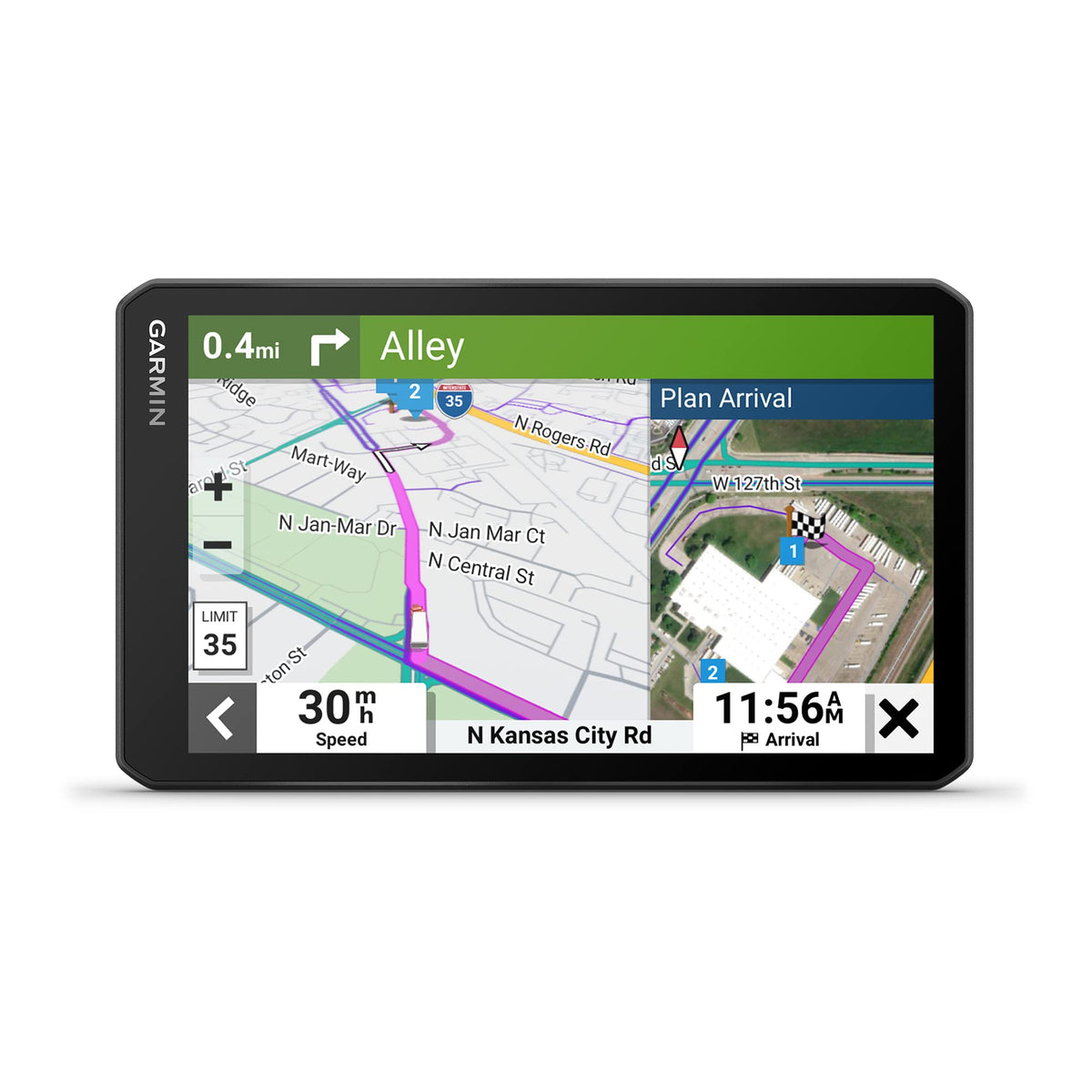 Garmin dezl OTR710 7-inch display provides clear navigation for truckers