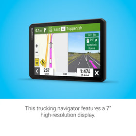 Garmin dezl OTR710 BirdsEye imagery shows docks and gates from above