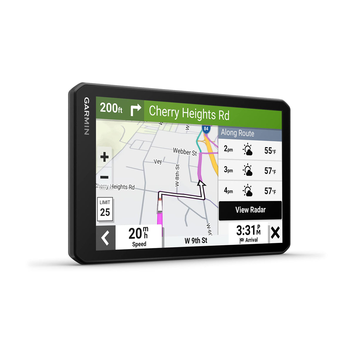 Garmin dezl OTR710 custom routing adapts to truck size and weight