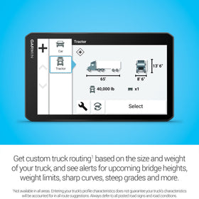 Garmin dezl OTR710 route planner for fuel and breaks