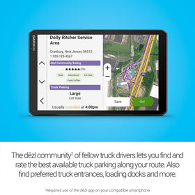 Garmin dezl OTR820 PrePass notifications help manage weigh stations efficiently.