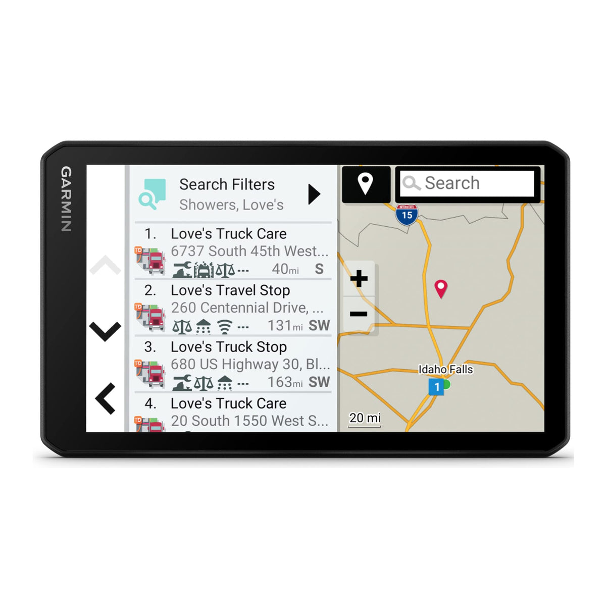 Garmin dēzlCam custom truck routing adapts to your truck size and weight