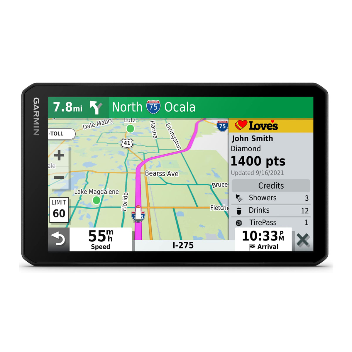 Garmin dēzlCam OTR710 7-inch display aids clear route planning on the road