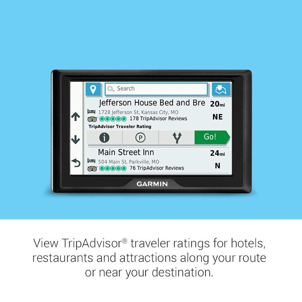 Garmin Drive 52 screen highlighting detailed map updates for US and Canada.