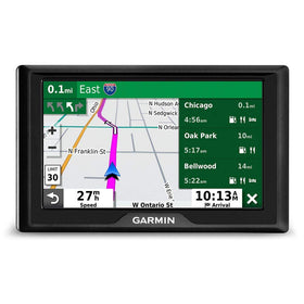 Garmin Drive 52 showcasing on-screen menus for quick route planning.