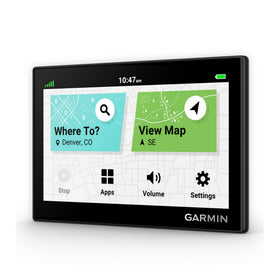 Garmin Drive 53 5-inch display close-up highlighting bright touchscreen for sunny driving