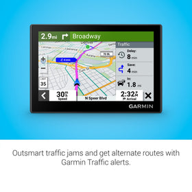 Garmin Drive 53 situational alerts near school zones and curves for awareness.