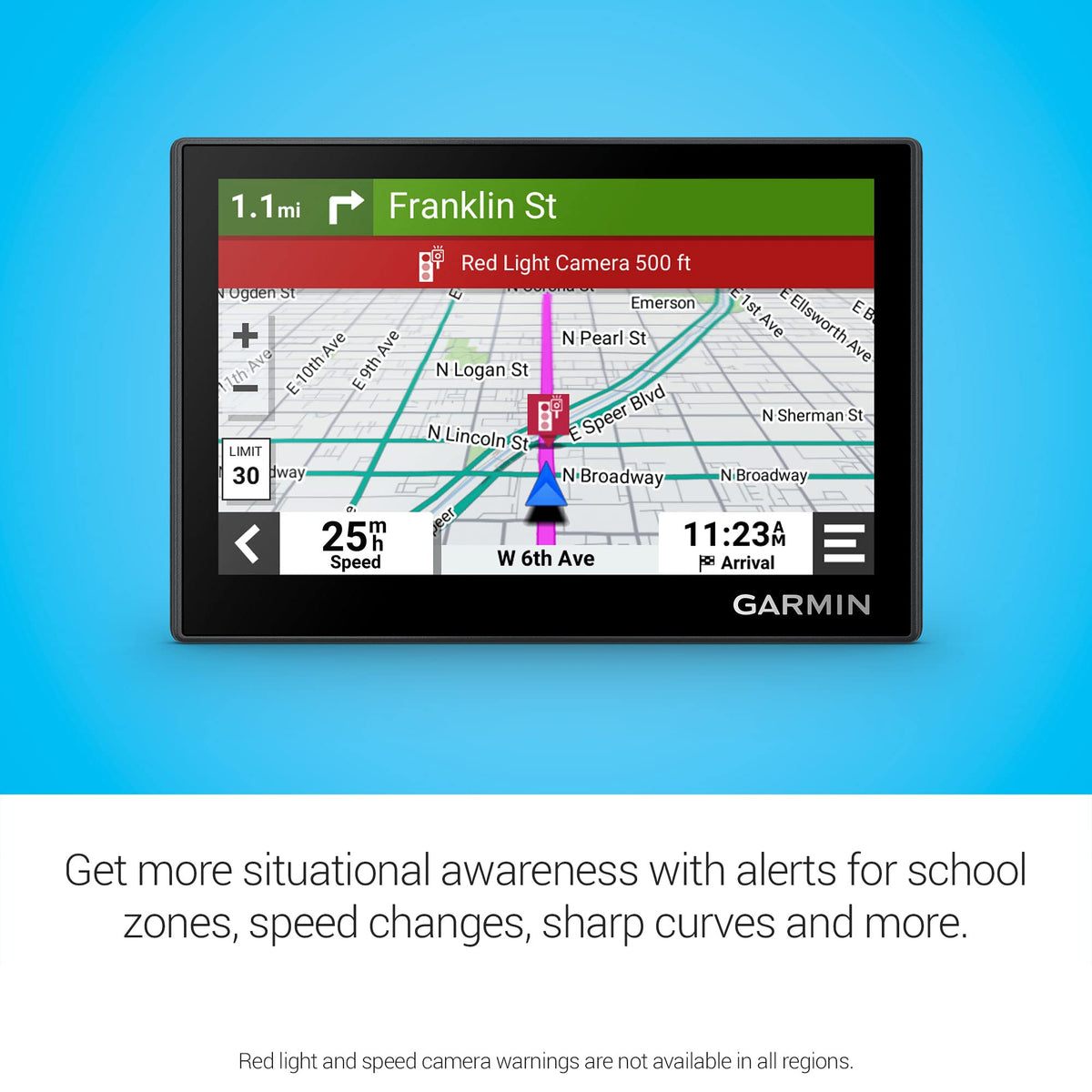 Garmin Drive 53 displays Tripadvisor ratings to help choose restaurants and attractions.