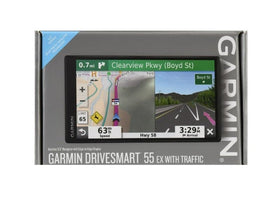 Garmin DriveSmart 55 EX text notifications appear on screen
