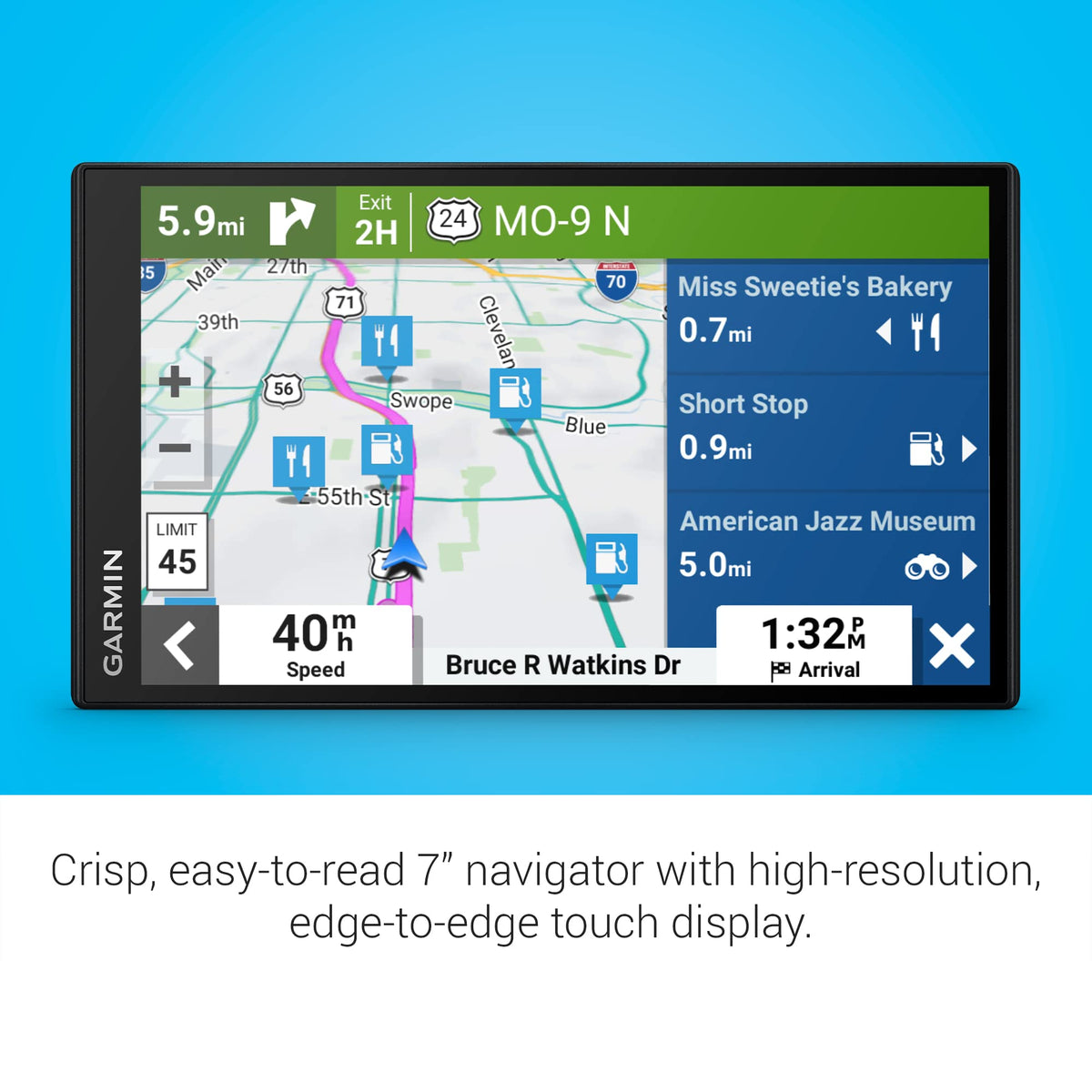 Garmin DriveSmart 76 live traffic updates can reduce delays on busy routes.