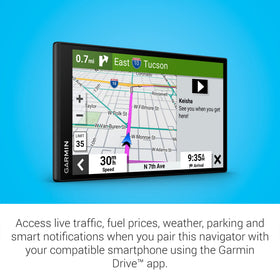Garmin DriveSmart 76 trip information helps plan stops and explore notable sites.
