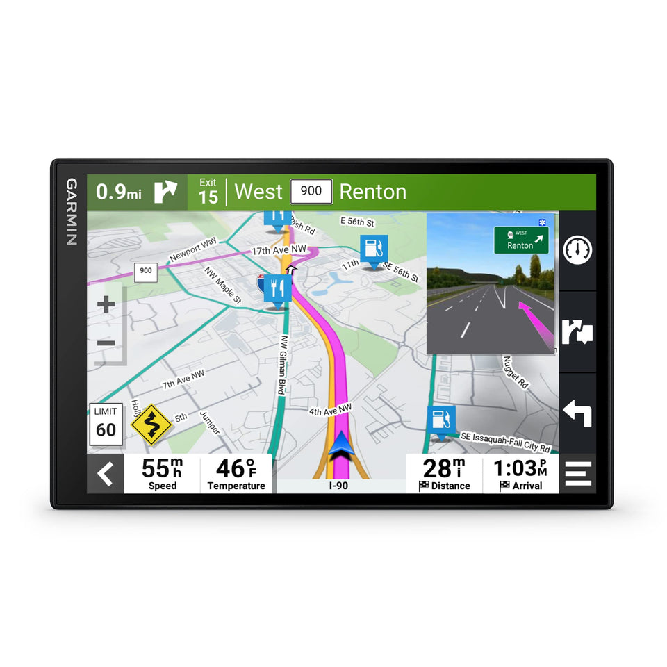 Garmin DriveSmart 86 8-inch display for clear on the road navigation.