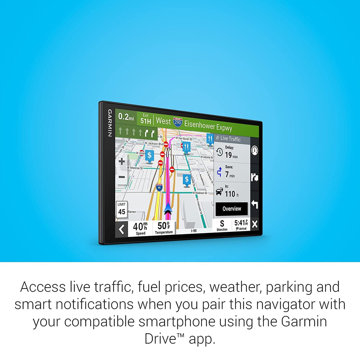 Alexa Built‑in on Garmin DriveSmart 86 for hands-free music and news