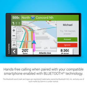 Garmin DriveSmart 86 live traffic updates reduce delays on the road.