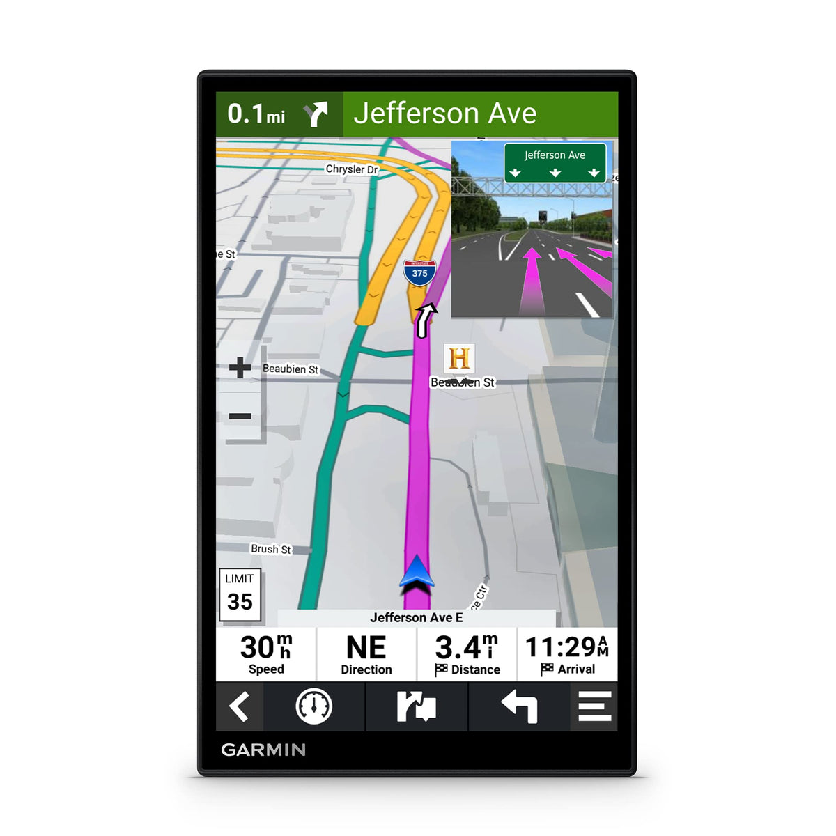 Garmin DriveSmart 86 voice assist enables hands-free destination search.