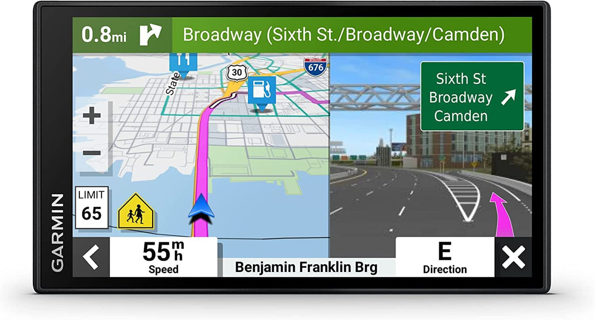 Garmin DriveSmart 66 EX 6-inch display provides clear navigation on the road.