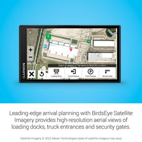 Garmin dēzl OTR610 truck services directory filters for Love's and showers.