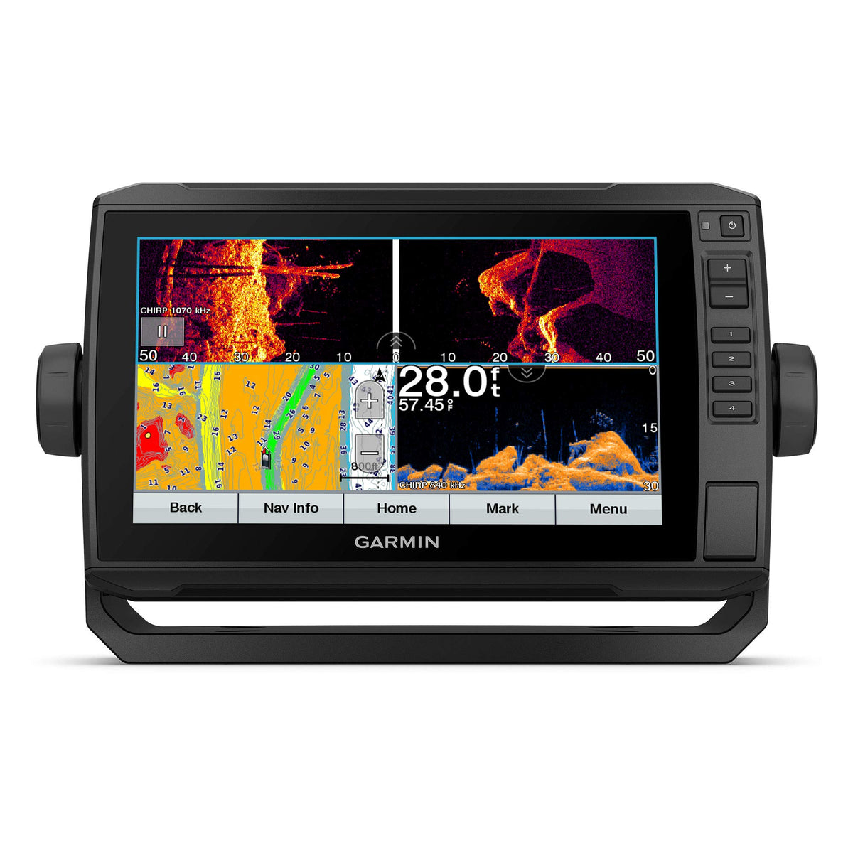 Garmin ECHOMAP 93sv keyed-assist interface enabling quick on-deck control.