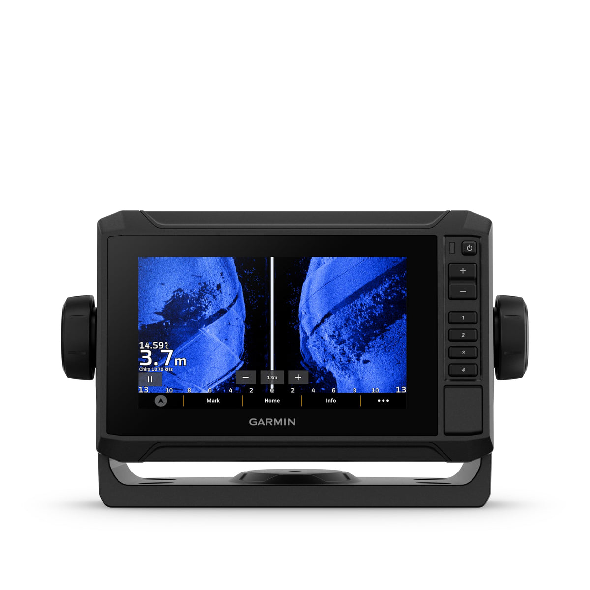 Garmin ECHOMAP UHD2 65sv display provides bright touchscreen navigation for quick decisions.