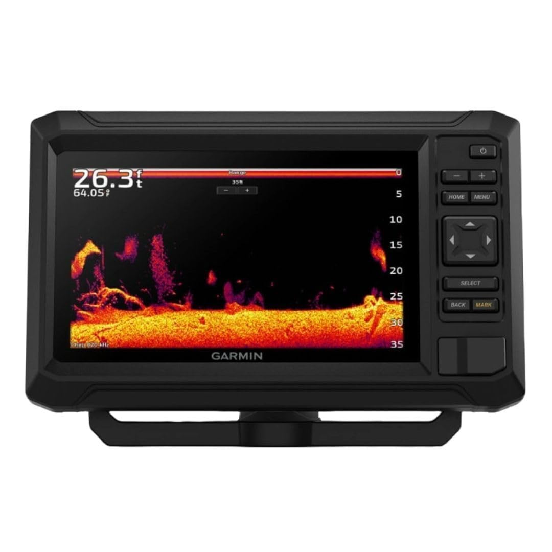Garmin ECHOMAP UHD2 73CV display showing clear navigation on the water.