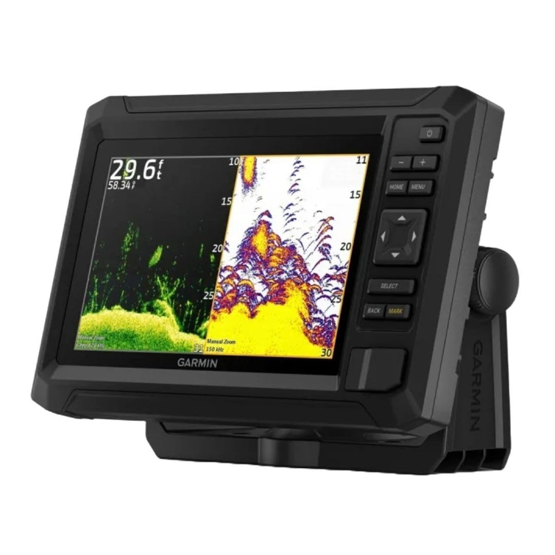 Garmin ECHOMAP UHD2 73CV dual-sonar views provide detailed fish targets.