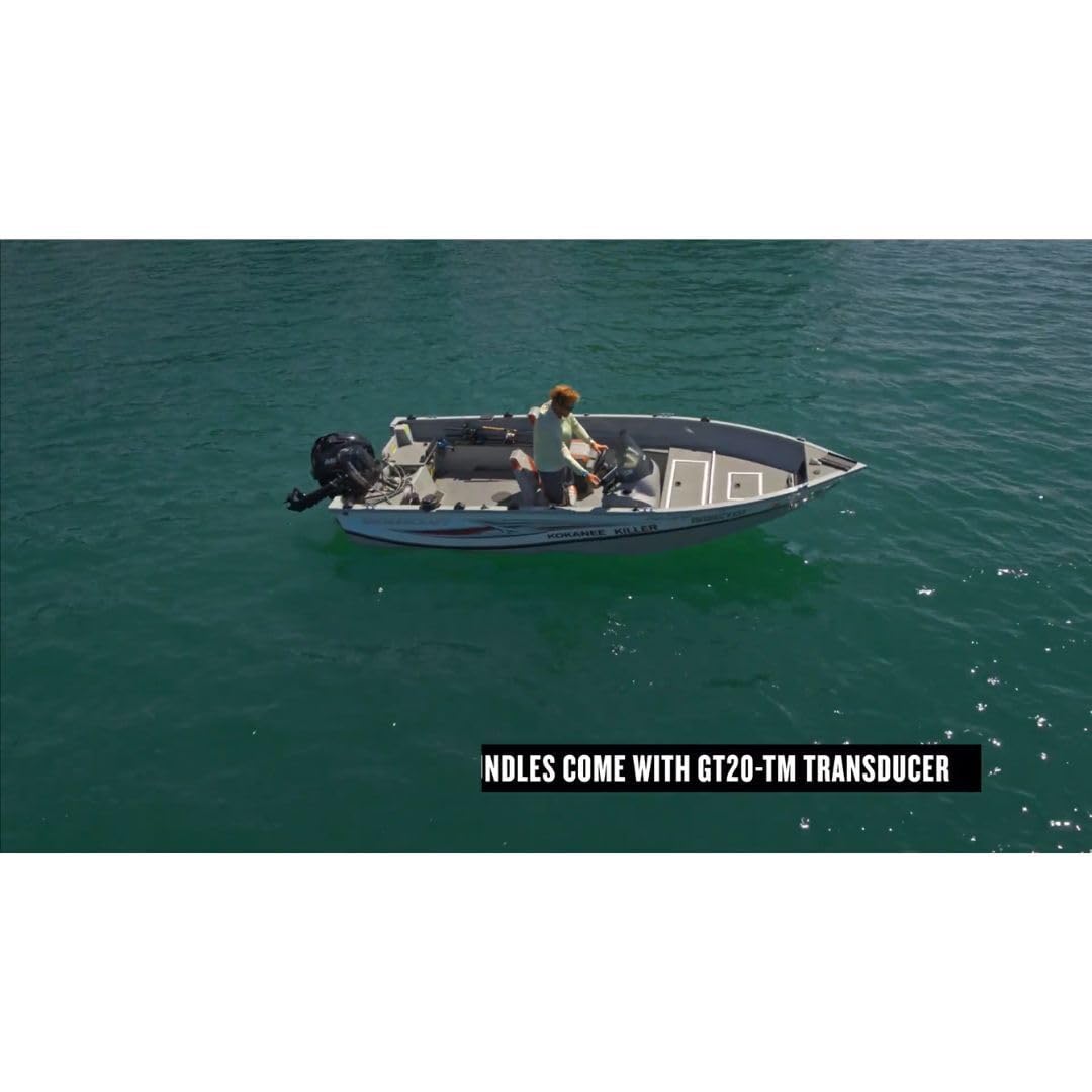 Garmin ECHOMAP UHD2 73CV GT20-TM transducer boosts sonar performance.