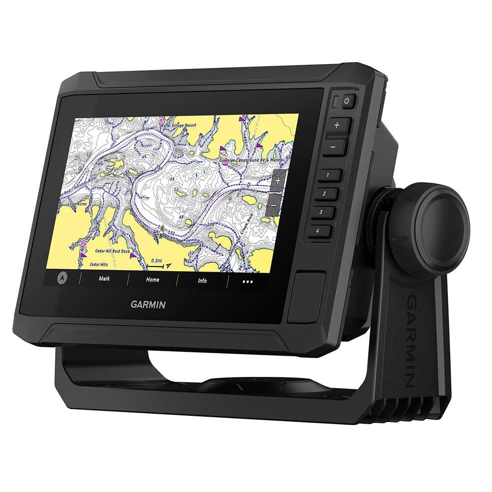 Garmin ECHOMAP UHD2 73sv 7-inch touchscreen with Navionics inland maps for precise navigation.