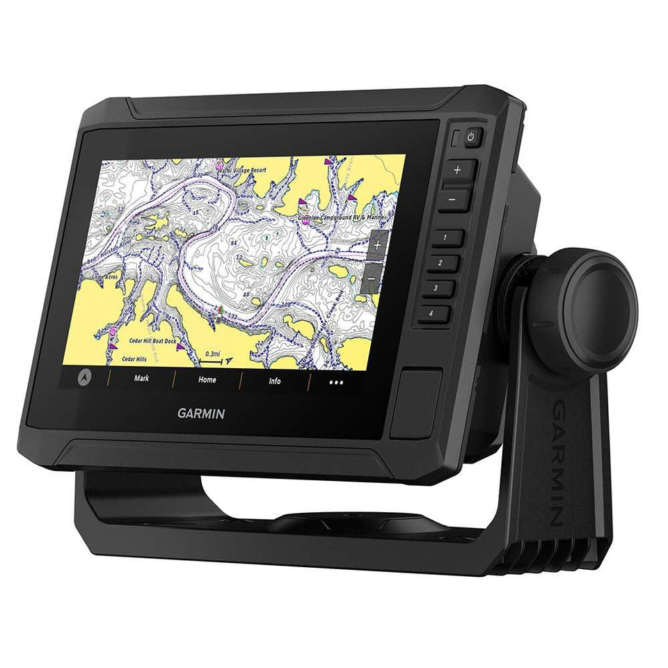 Garmin ECHOMAP UHD2 73sv 7-inch touchscreen with Navionics inland maps for precise navigation.