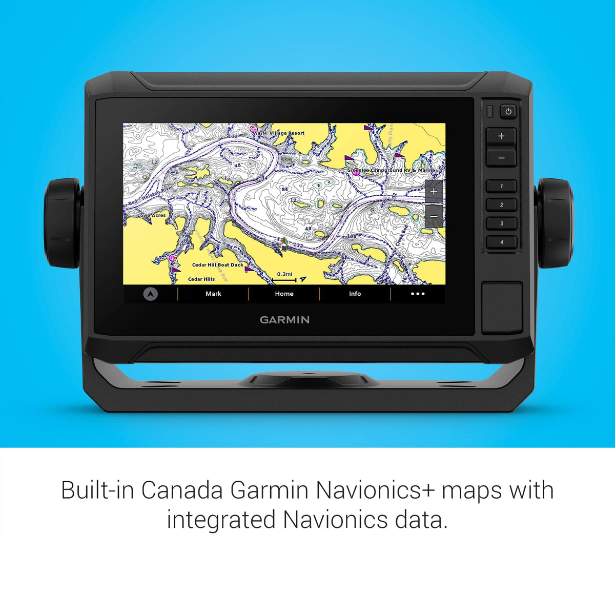SideVu/ClearVu sonar view on Garmin ECHOMAP UHD2 75sv for surrounding clarity.