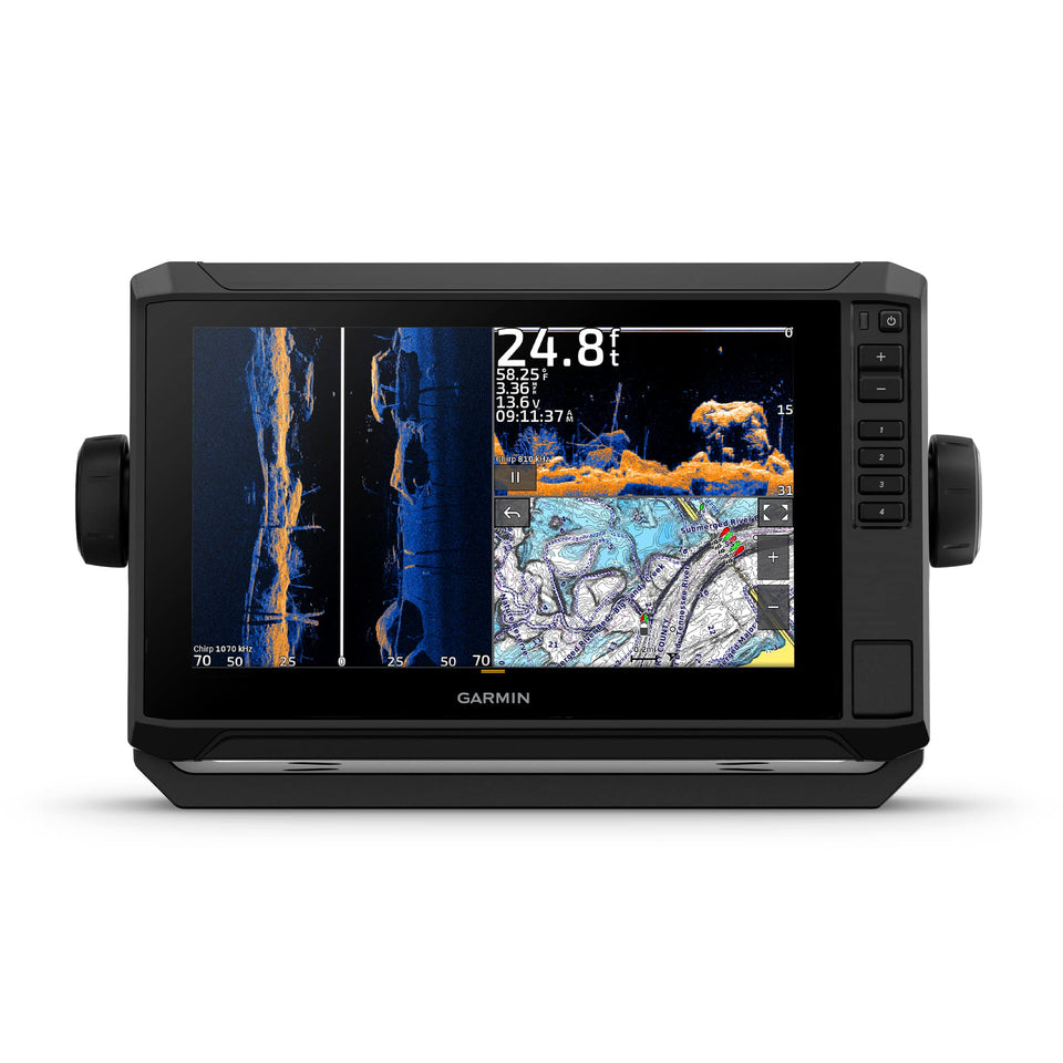 Garmin ECHOMAP UHD2 93sv display: sharp, sunlight-readable navigation graphics.
