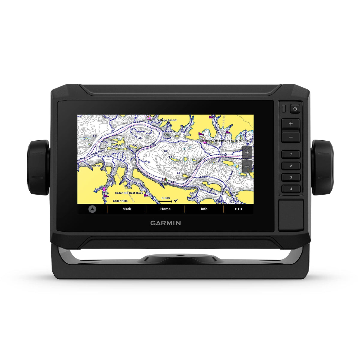 Garmin Echomap UHD2 with GT54 transducer for detailed sonar imaging.