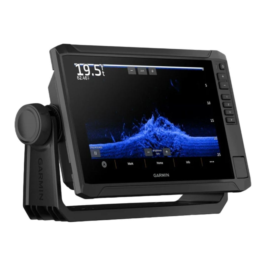 Garmin GT56 transducer delivering traditional, ClearVü and SideVü sonar clarity.