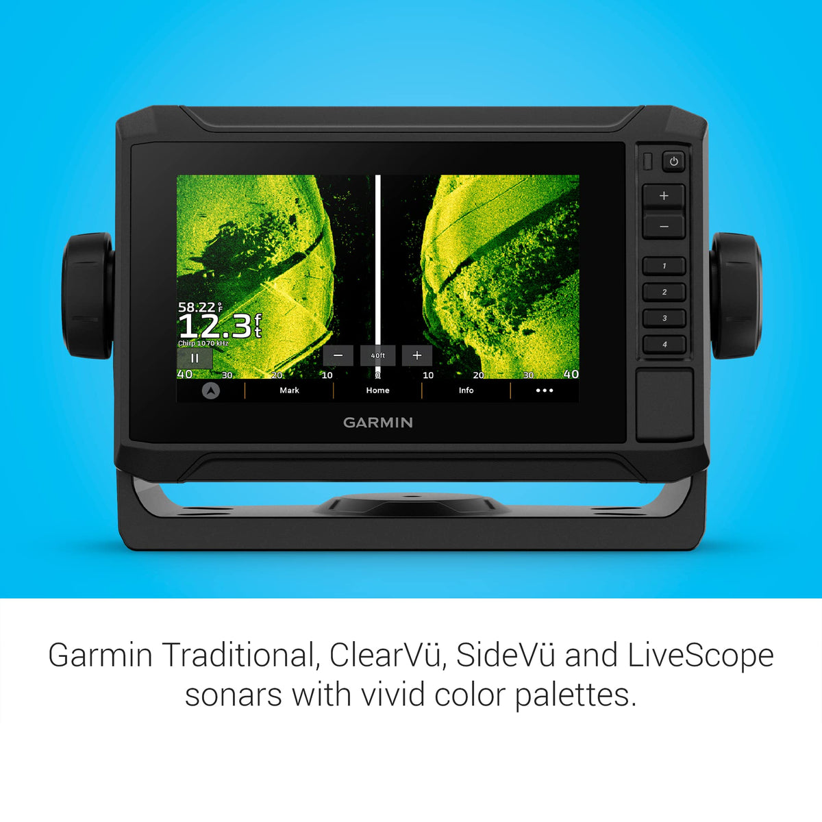 Garmin Echomap UHD2 worldwide basemap for confident plotting anywhere.
