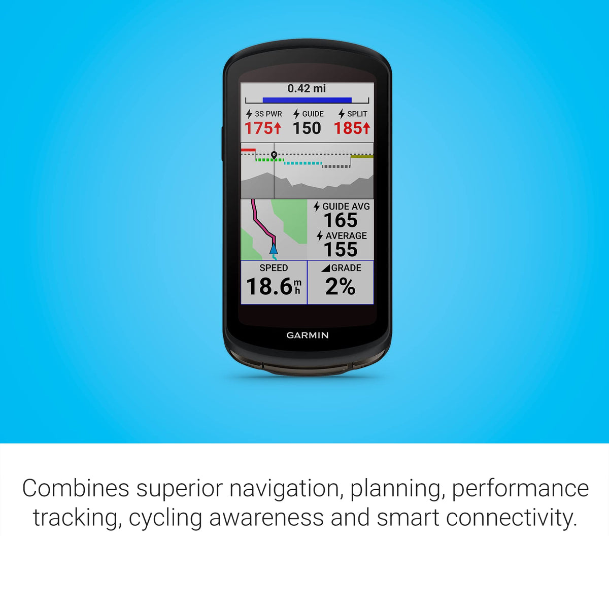 Garmin Edge 1040 Solar multi-band GNSS for precise positioning in rough terrain